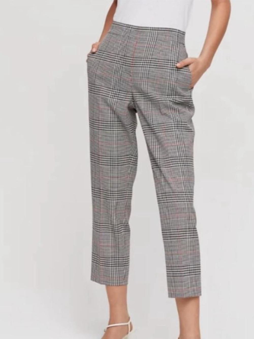Babaton Conan Gray Plaid Dress Pants